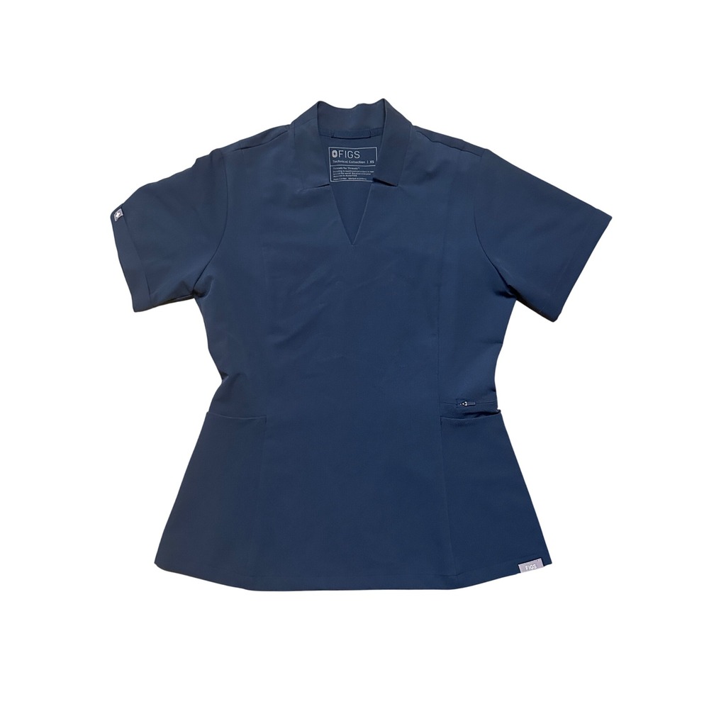 Figs Inala Slim Scrub Top DARK HARBOR XS